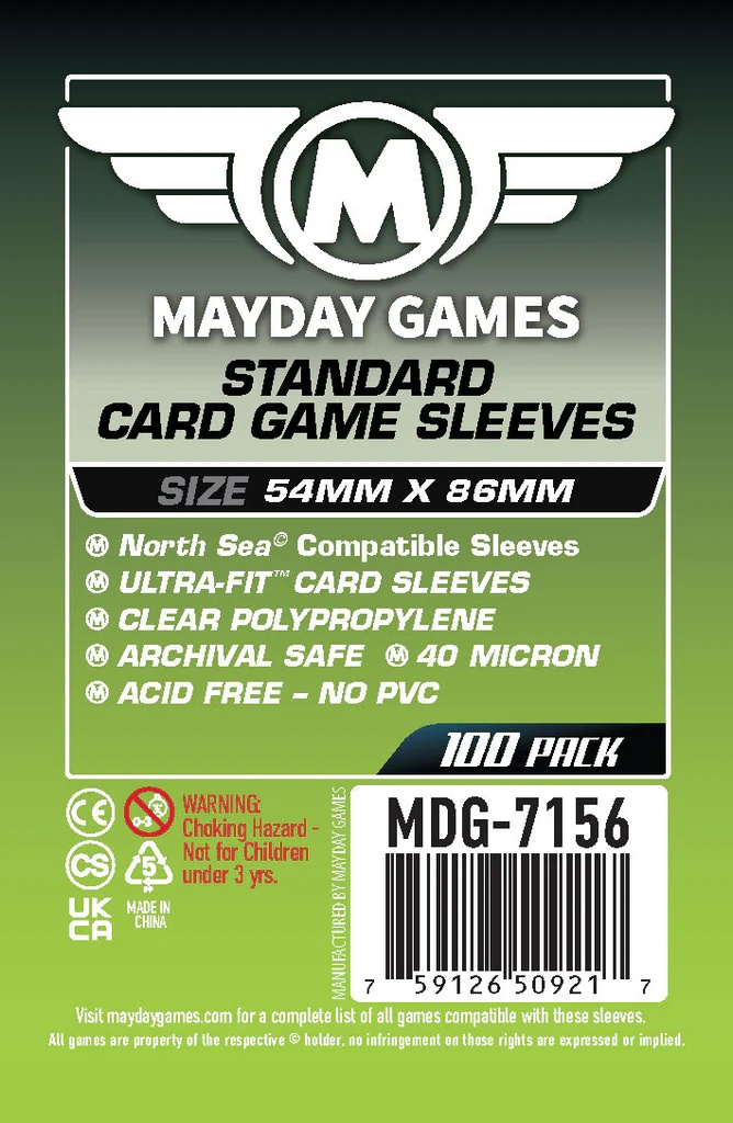 100 Mayday Games Standard North Sea sleeves 54x86mm MDG7156