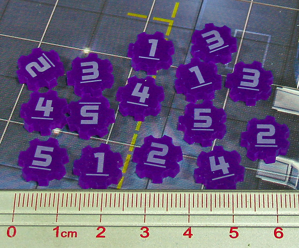 15x Purple Identification Tokens #1-5 for Star Wars Imperial Assault