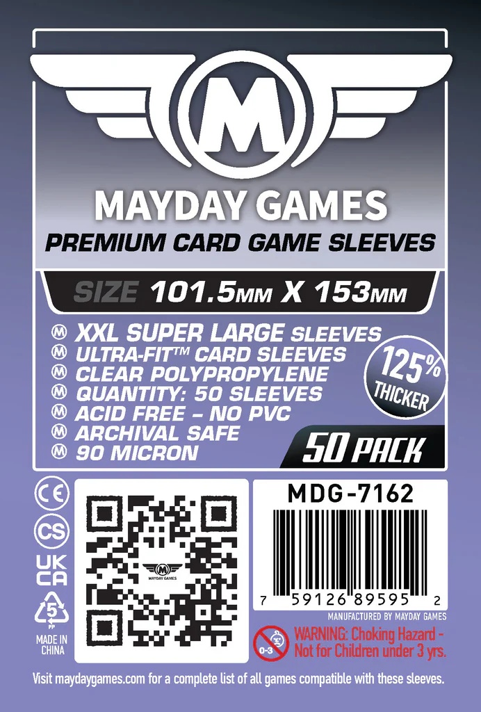 50 Mayday Games Premium XXL Super Large Sleeves 101.5 x 153mm 7162