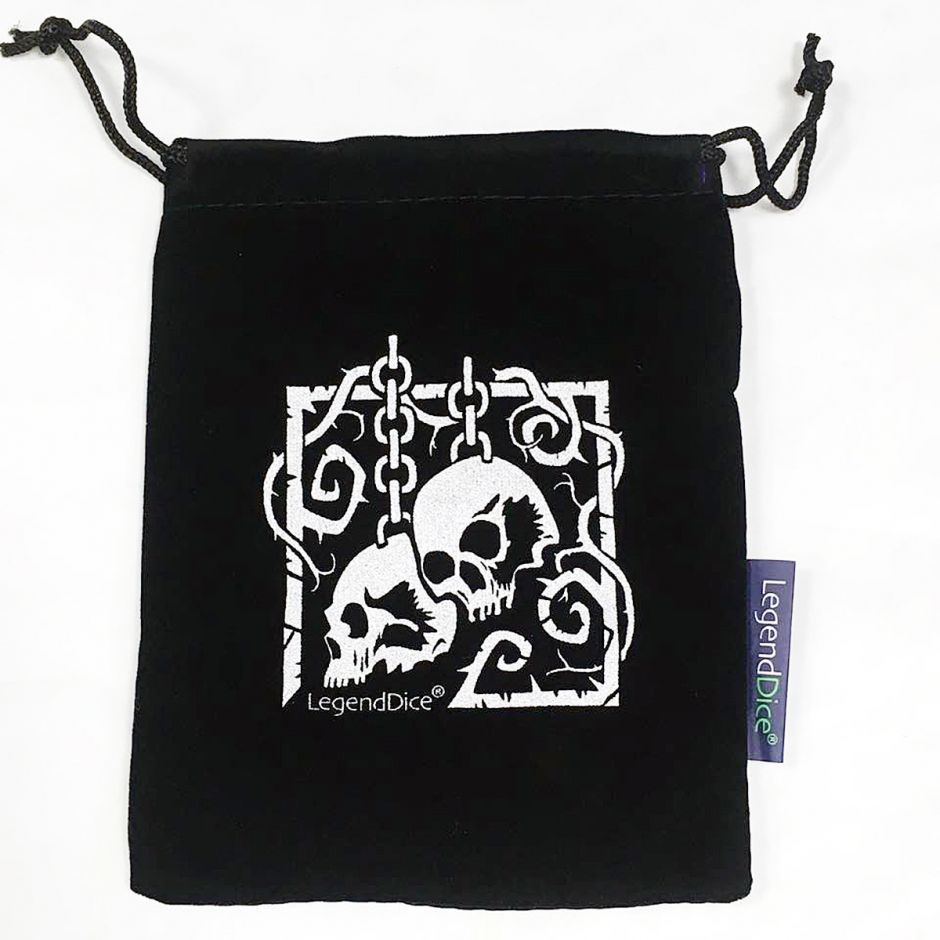 Black with Silver Skull  Dice Bag