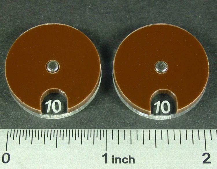 Brown Circle Combat Dials pack of 2