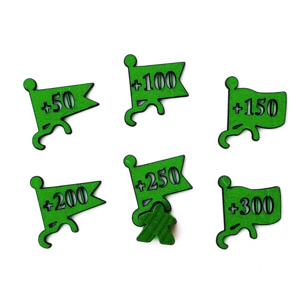 Dark Green Scoring Flags for Carcassonne