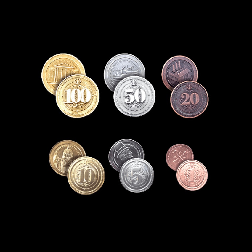 Hegemony Board Game Pack of 85 Premium Metal Coins