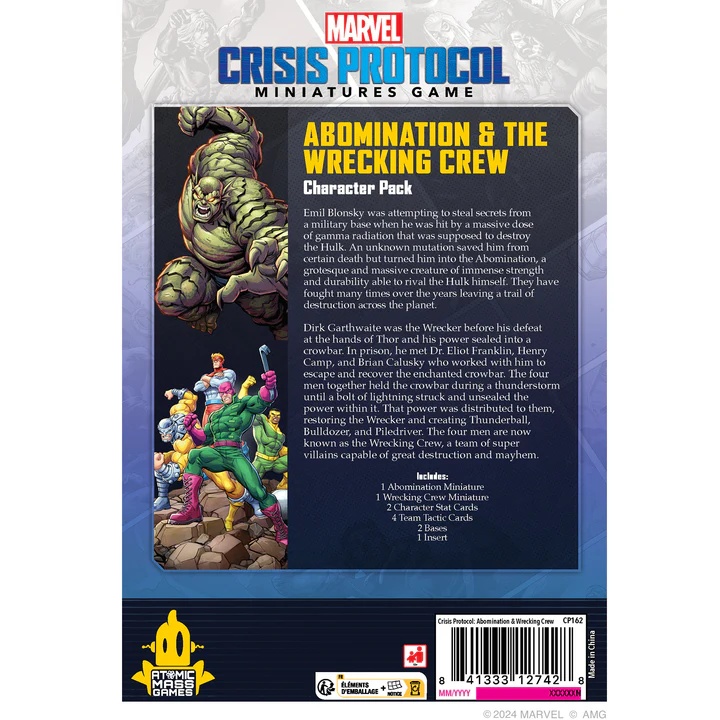 Marvel Crisis Protocol Abomination & Wrecking Crew