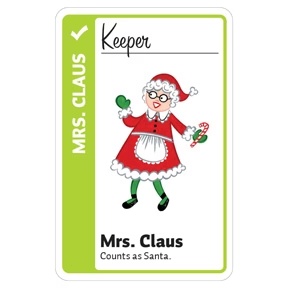 Mrs. Claus promo card for Holiday Fluxx