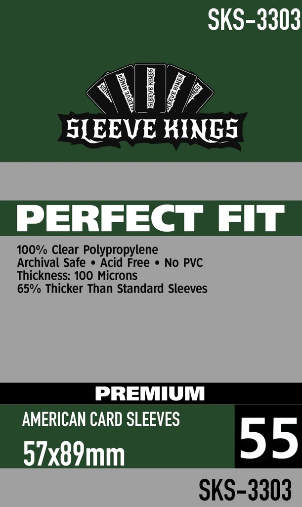 Sleeve Kings Perfect Fit Premium American Card Sleeves (57x89mm) -55 Pack, 100 Microns, SKS-3303