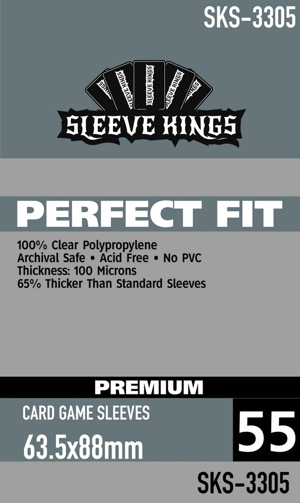 Sleeve Kings Perfect Fit Premium Card Game Sleeves (63.5x88mm) -55 Pack, 100 Microns. SKS-3305