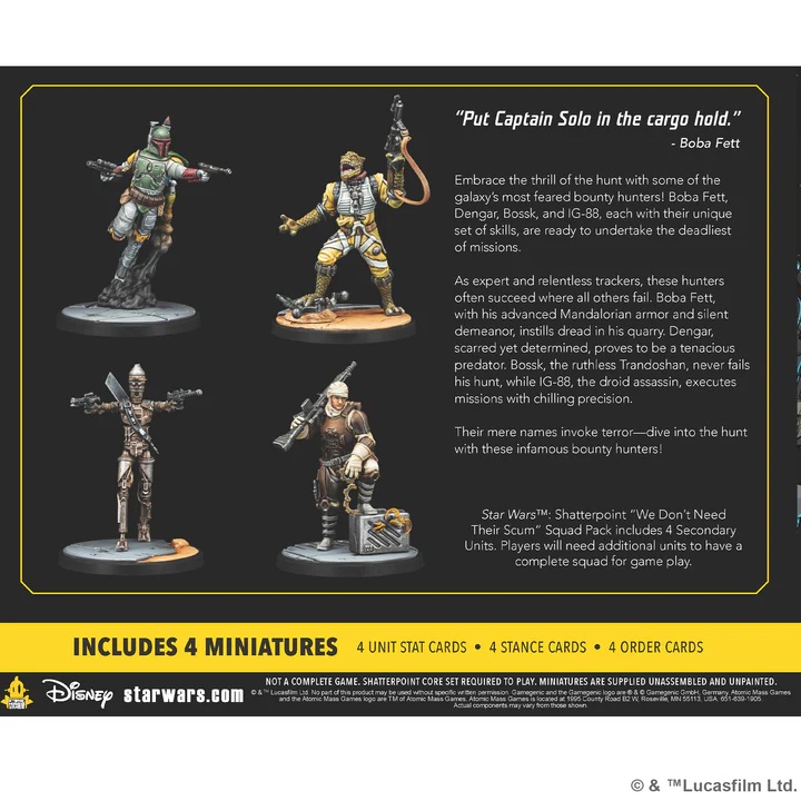 Star Wars Shatterpoint We Dont Need Their Scum Boba Fett Unit Pack