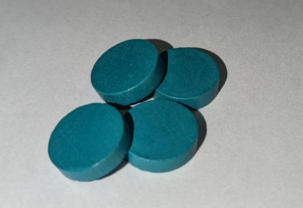 Turquoise 15 x 4 mm wooden disc