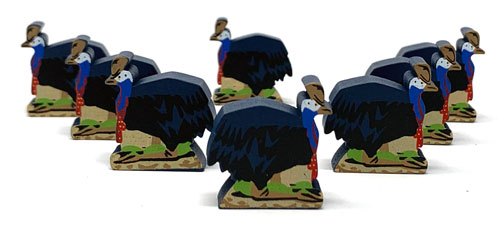 Wingspan Oceania Cassowary Meeples 8 meeple set