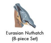 Wingspan European Eurasian Nuthatch 8 Meeple Set