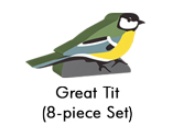 Wingspan European Great Tit 8 Meeple Set