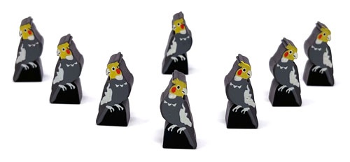 Wingspan Extended Cockatiel Meeples 8 meeple set