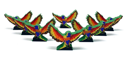 Wingspan Oceania Rainbow Lorikeet Meeples 8 meeple set