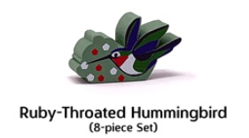 Wingspan Ruby-Throated Hummingbird 8 meeple set